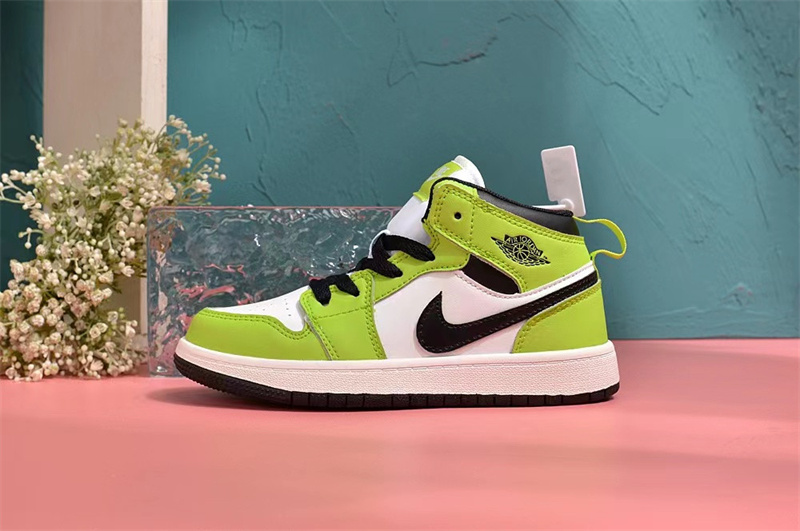 Youth Running Weapon Air Jordan 1 Green/White Shoes 0138 Youth Running Weapon Air Jordan 1 Green/White Shoes 0138